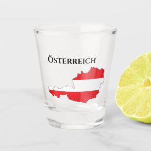 Österreich Austrian Flag Map Schnapsglas