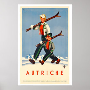 Österreich Autriche Vintage Skiposter Poster