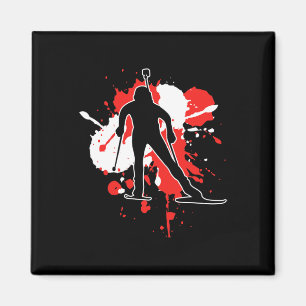 Österreich - Biathlonistin für die Flagge Österrei Magnet