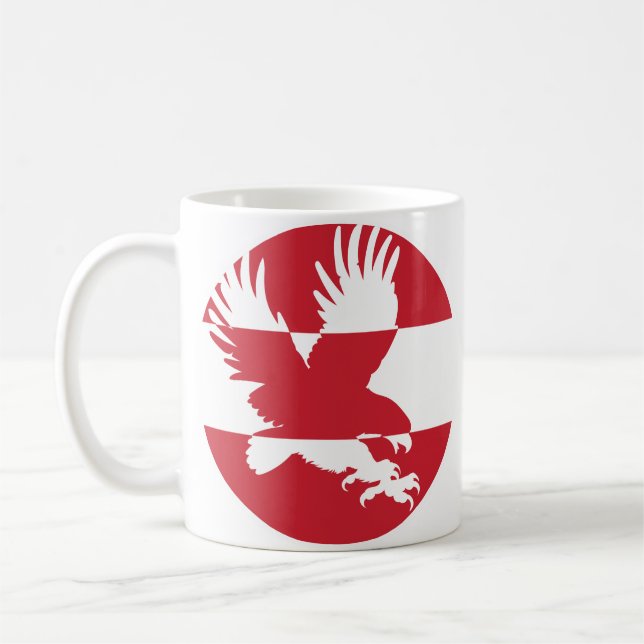 Österreich Black Eagle Österreichische Tierflagge Kaffeetasse (Links)