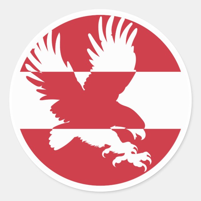 Österreich Black Eagle Österreichische Tierflagge Runder Aufkleber (Vorderseite)