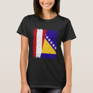 Österreich Bosnien und Herzegowina Halbe Flagge T-Shirt