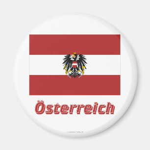 Österreich Dienstflagge MIT deutschem Namen Magnet