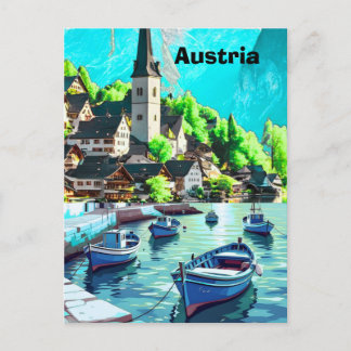 Österreich Europa Reise Fine Art Druck original H Postkarte
