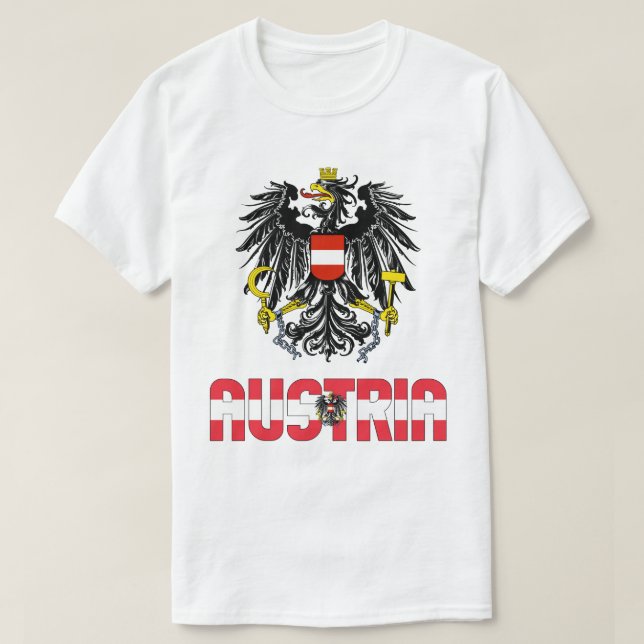 Österreich - Fahne und Wappen - Patriotik T-Shirt (Design vorne)
