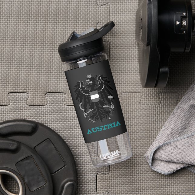 Österreich Fitness & österreichisches Wappen / Fah Trinkflasche (Fitnessstudio)