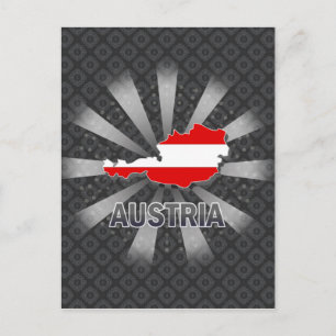 Österreich Flag Map 2.0 Postkarte