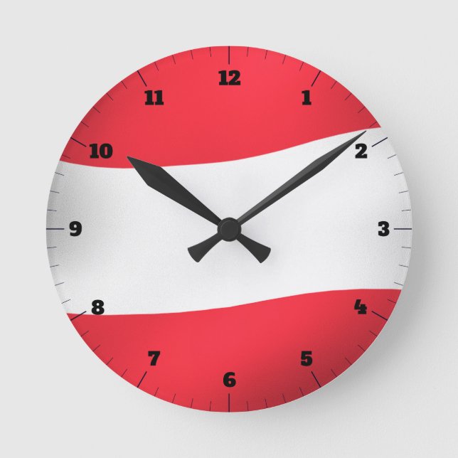 ÖSTERREICH FLAG RUNDE WANDUHR (Vorderseite)