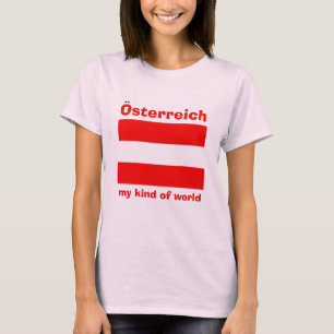 Österreich-Flagge + Karte + Text T-Shirt