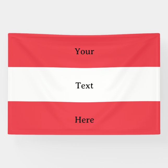 Österreich-Flagge mit benutzerdefiniertem Text Banner (Horizontal)
