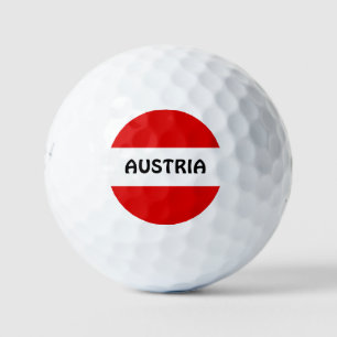 ÖSTERREICH: Flagge Österreichs Golfball