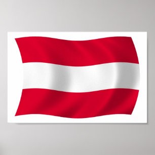 Österreich Flagge Poster Druck