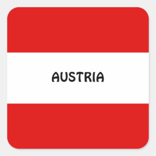 Österreich, Flagge Quadratischer Aufkleber