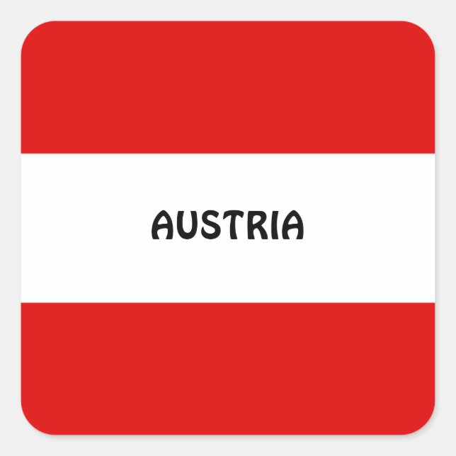 Österreich, Flagge Quadratischer Aufkleber (Vorderseite)
