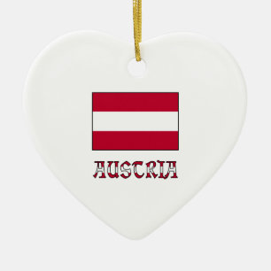 Österreich Flagge und Wort Keramikornament