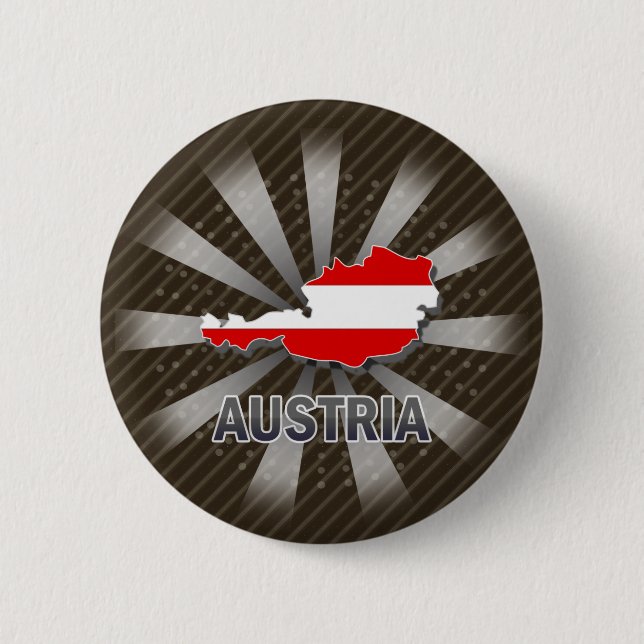 Österreich-Flaggen-Karte 2,0 Button (Vorderseite)