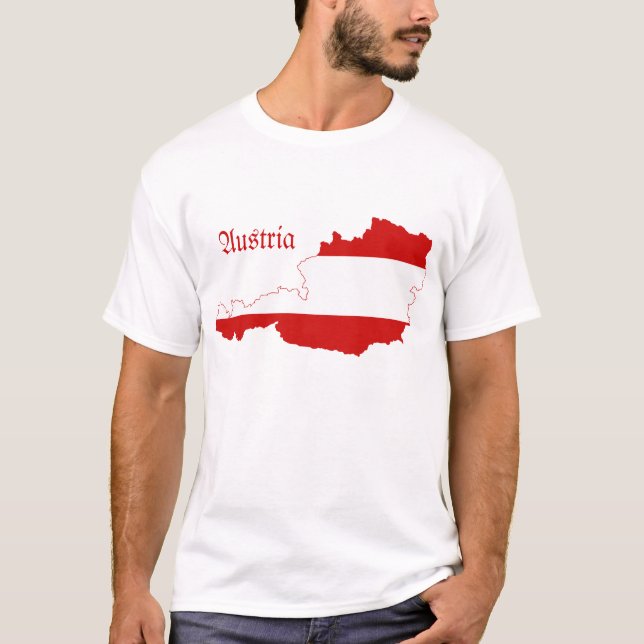 Österreich-Flaggen-Karte T-Shirt (Vorderseite)