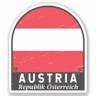 Österreich-Flaggenemblem gestört Vintag Aufkleber