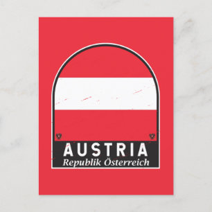 Österreich-Flaggenemblem gestört Vintag Postkarte