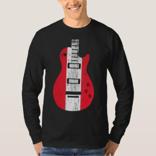 Österreich Flaggengitarre Vintag Musiker T-Shirt