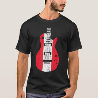 Österreich Flaggengitarre Vintag Musiker T-Shirt