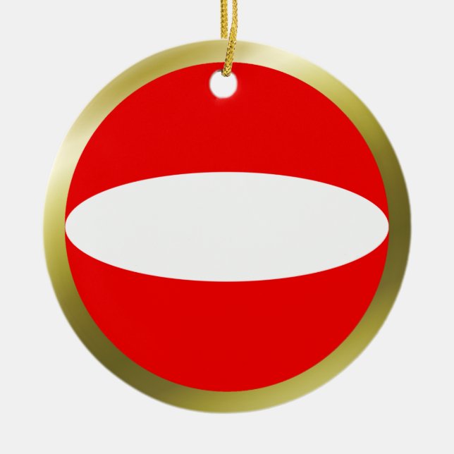 Österreich Flaggenverzierung Keramikornament (Vorne)