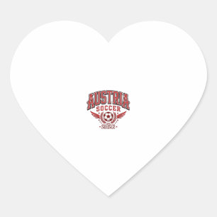 Österreich Fußball 2026 Fußball Fett Land Typograf Herz-Aufkleber