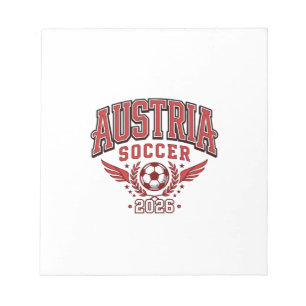 Österreich Fußball 2026 Fußball Fett Land Typograf Notizblock