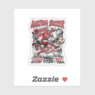 Österreich Fußball Skelett Stürmer Nationen Poster Aufkleber