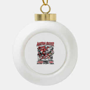 Österreich Fußball Skelett Stürmer Nationen Poster Keramik Kugel-Ornament