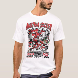 Österreich Fußball Skelett Stürmer Nationen Poster T-Shirt