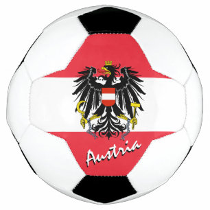 Österreich Fußball und Österreichische Flagge / Sp
