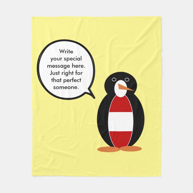 Österreich - Gespräch mit Frau Penguin Personalisi Fleecedecke (Vorderseite)