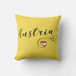 Österreich Heart Throw Cushion, Wien Kissen