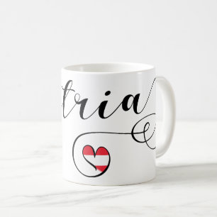 Österreich-Herz-Tasse, österreichische Flagge Tasse