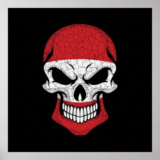 Österreich lächelt die Schädelflagge Poster (Vorne)