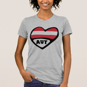 Österreich Ländercode Flag Herz AUT T-Shirt