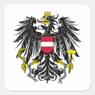 Österreich Landeswappen Symbol Emblem Flagge Quadratischer Aufkleber