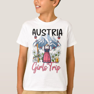 Österreich Mädchen Reise Skiurlaub T-Shirt