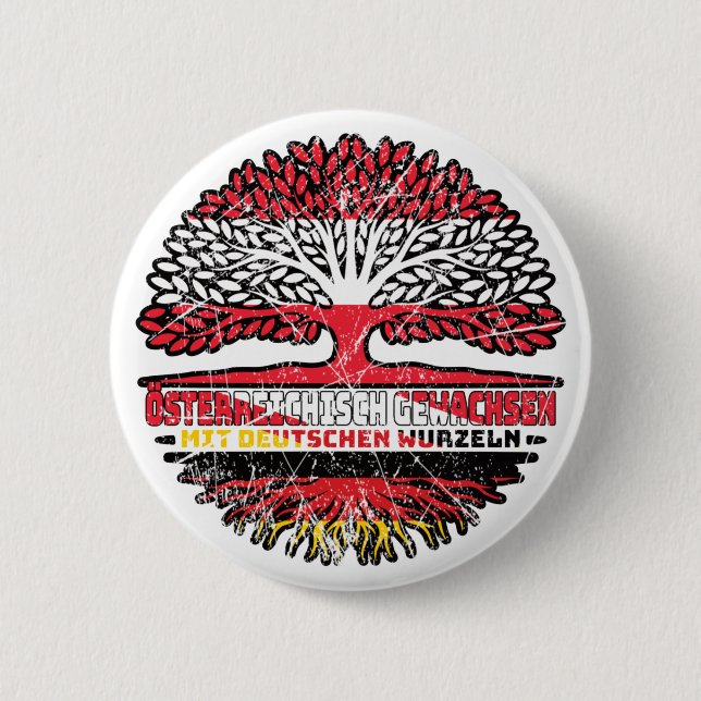 Österreich Österreichisch Deutsch Deutschland Baum Button (Vorderseite)
