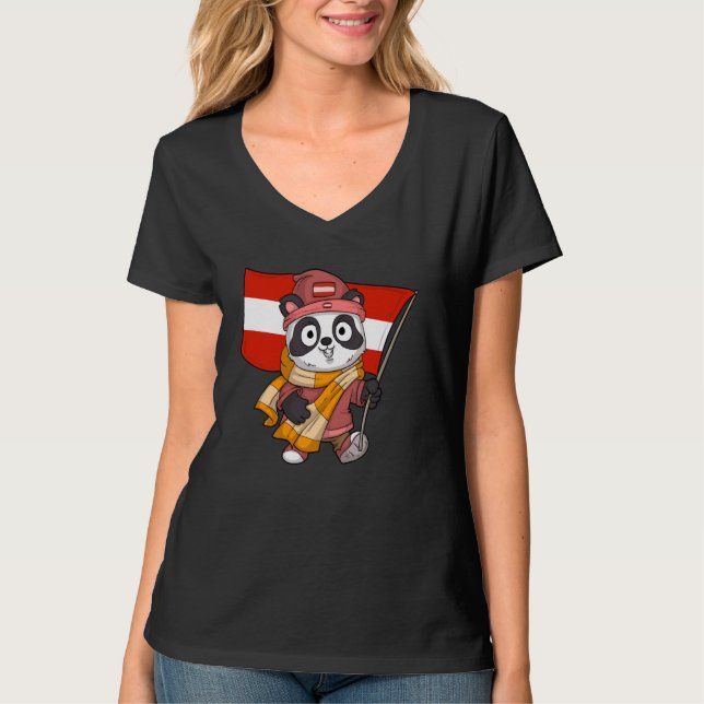 Österreich Panda Bear Austrian Fans T-Shirt (Vorderseite)