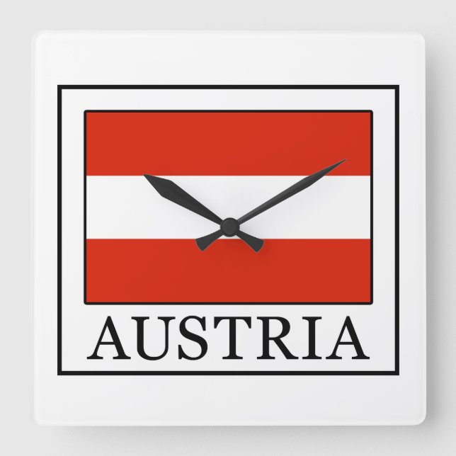 Österreich Quadratische Wanduhr (Vorderseite)