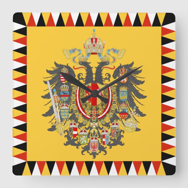 Österreich Quadratische Wanduhr (Vorderseite)