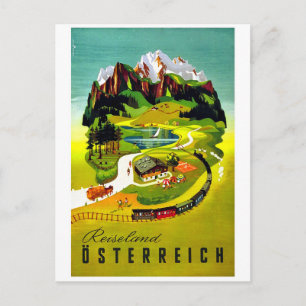 Österreich, Reiseland, Eisenbahn, Vintage Postkarte