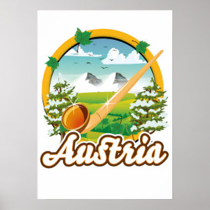 Österreich Retro-Reiselogo Poster