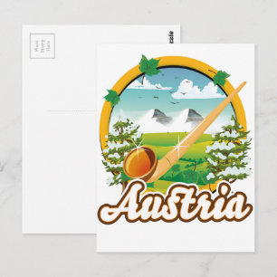 Österreich Retro-Reiselogo Postkarte