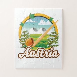 Österreich Retro-Reiselogo Puzzle