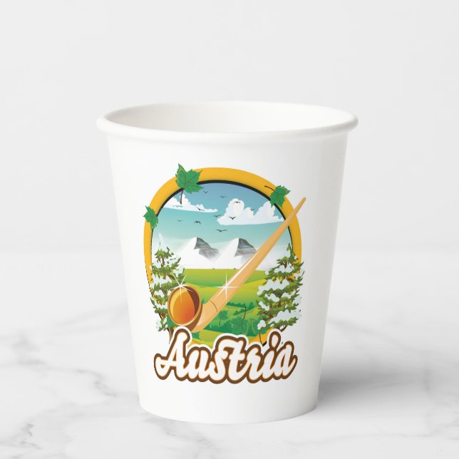 Österreich Retrologo Pappbecher (Vorderseite)