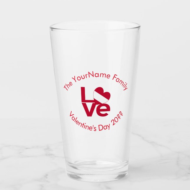 Österreich - Roter Brief-LIEBE Personalisiert Glas (Vorderseite)
