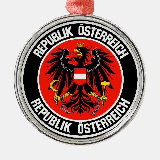 Österreich-RundEmblem Ornament Aus Metall (Vorne)